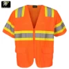 multi pockets safety workwear vest high visibility vest with short sleeves