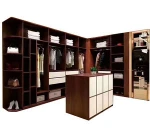 Multilayer separator dark wood color antique classical aluminum wardrobe with no doors