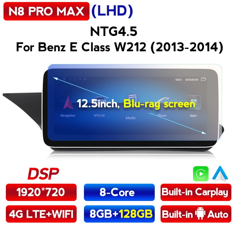 N8 8core 8+128G Blu-ray Screen 12.5&quot; Car dvd player For Mercedes Benz CLS Class W218 CLS300 CLS350 CLS500 CLS250 2011-2017
