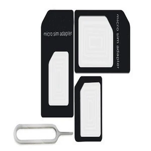 Nano SIM Card Adapter 4 in 1 Micro Eco-friendly SIM Adapter with Eject Pin Key Retail Package Mobile Phones