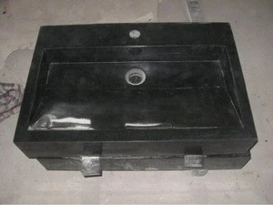Natural marble sink basin, bathroom basin, black stone sink