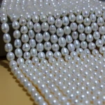 Natural white pink purple freshwater oval pearl necklace womens anniversary gift 6-8mm freshwater pearl jewelry wholesale