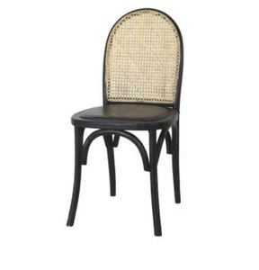 New arrival quality living room furniture black rattan round back dining chair for sale