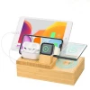 new arrivals 2020 Bamboo Wireless Charging Dock Organizer Fast 18W USB Wall PD Charger for iPhone/Cell Phone iPad Watch AirPods