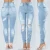 Import New Arrivals 2021 Fashion Pantalones Skinny Light Blue Denim Pants Ripped Distressed Womens Jeans Strechy Jeans Women from China