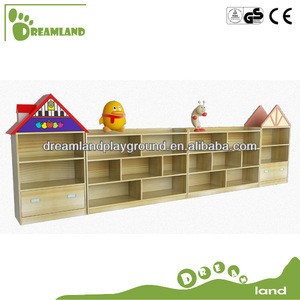 New design Kindergarten Furniture Wooden Children Toy Storage Cabinets