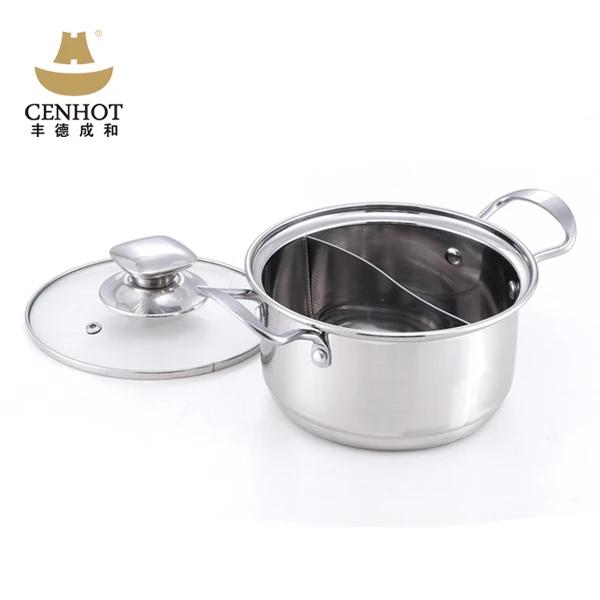 New Design stainless steel Two Handles hot pot and soup Pot for restaurant