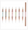 New Double-head Wax Ended Nail Dotting Tool Brush Nail Art DIY Decoration Tool Rhinestone Handle with Lid