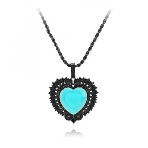 New fashion women heart gold jewelry necklace 2021 jewelry fusion stone jewelry