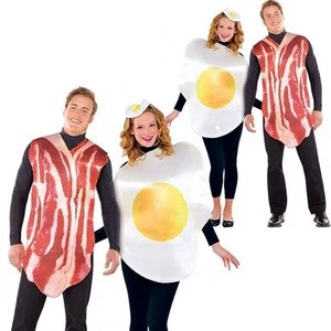 New mens ladies bacon and egg breakfast buddies couple funny fancy dress costume AGM1658