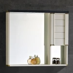 New models vanity case with light mirror furniture aluminum corner with mirror sink hand wash basin high end bathroom cabinet