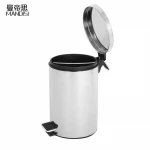 New Polishing Finishing Stainless Steel Spiral Pedal Bin Trash Can Kitchen Waste Bin Dust Bin for Indoor 5L/8L/12L/20L