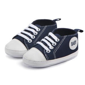 Newborn baby boy canvas high top sneakers soft bottom baby shoes 2018