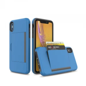 Newer design  PC TPU shockproof credit card cover case business card holder phone case for iPhone X