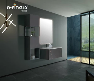 newest modern bathroom vanity with led mirror double basin bathroom basin cabinet hotel bathroom furniture