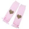 Newest Style Light Pink Baby Leg Warmers with Gold Heart Print for Kids Girls