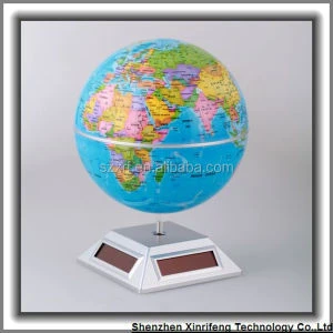 newset cheap OEM geography teaching tool and toy solar powered rotating globe