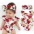 Import nice floral printed newborn infants baby romper with headband from China