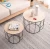 Import Nordic style round creative combination home furniture luxury modern Iron wire storage basket coffee table from China