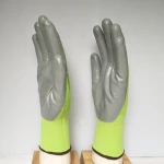 Nylon knitted gloves mittens nitrile coated on palm design your own gloves