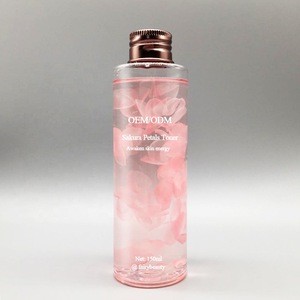 OEM natural hydrating hydrosol sakura flower petals pure rose skin toner private label