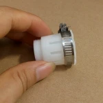 OEM ODM custom made injection mould plastic soft hose connector with metal ring