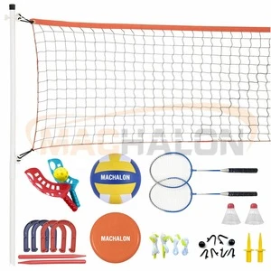 OEM  Outdoor Fun Sports  Toy Game Set  Including  Badminton, Volleyball ,Horse shoes, Flip Toss,  Flying Disc