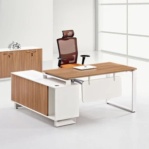 office desk with cabinet lockers