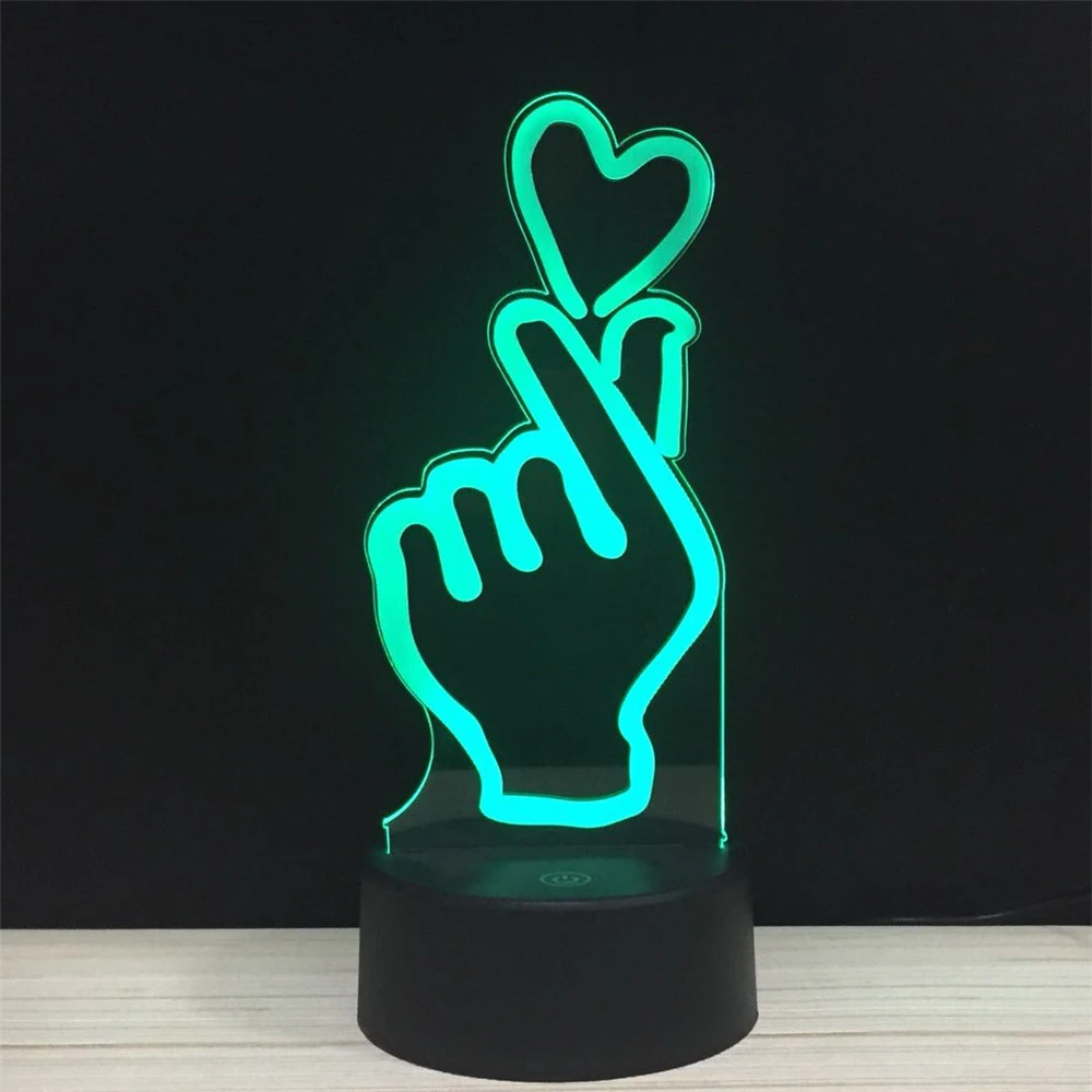 Order Directly 7 Light Colors Touch Switch Style 3D Creative Lights Acrylic LED Illusion Night Lamp