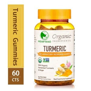 Organic Hemp oil infused Turmeric Curcumin Ginger BioPerine Chewable Gummies