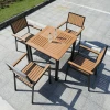 Outdoor dining tables and chairs the dining room has rustic wooden tables and chairs   WYH-19011043
