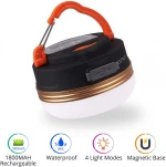 Outdoor Mini Camping Light 300Lumens 3W LED Hanging Waterproof Tents lamp USB Rechargeable Camping Lantern with Magnet inside