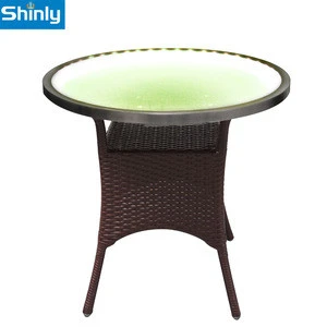 Outdoor Solar Power Desk Outdoor Charging Table with lighting for garden coffee table