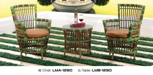 Outdoor Square Bamboo Garden Furniture Set For Chair And Table