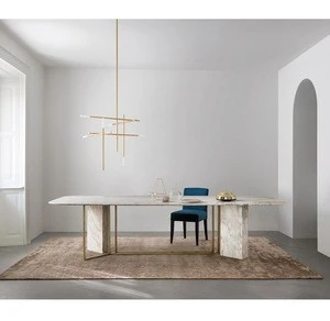 oynx marble top Italian modern style multipurpose use dining table set