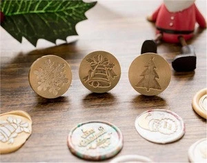 Paint tool kids wooden toy stamp Christmas Cartoon Stamps For envelope