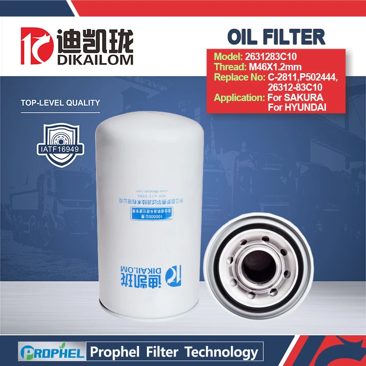 Paper fiber glass 26312-83c10 2631283c10 p50244 hydraulic oil filter