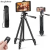 Phone Tripod, 50&quot; Extendable Lightweight Aluminum Tripod Stand with Universal Cell Phone/Tablet Holder, Remote Shutter