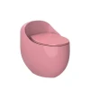 Pink Color Ceramic Egg Shape Siphonic One Piece Round Toilet