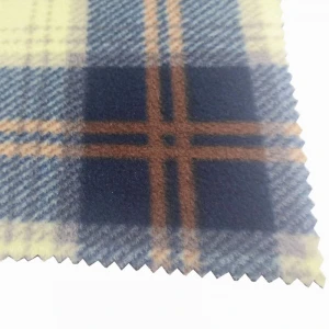 Plaid 100% polyester fabric 4 way stretch check two layered printed bonded knit fabric polar fleece fabric printed polyester