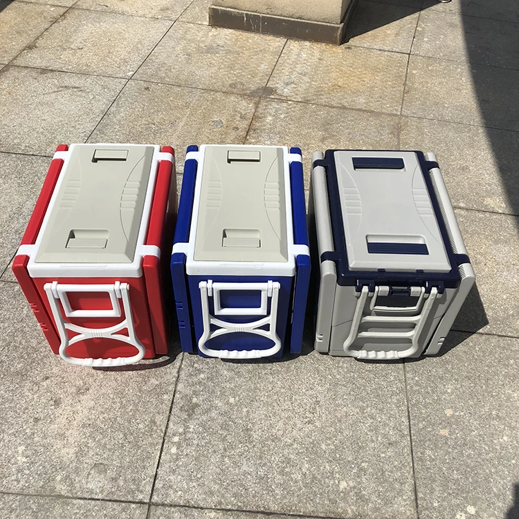 Plastic outdoor camping ice cooling boxes with table folded cooler box with stool cooler box picnic table