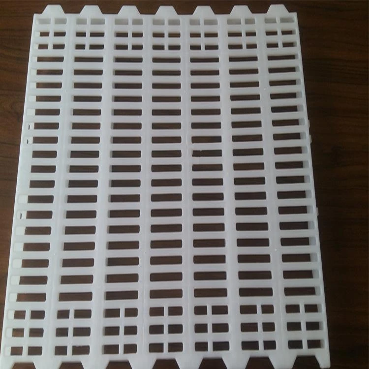 Plastic slatted flooring for farm equipment, pigs and poultry