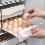 plastic Stackable Egg Tray Dispenser For Refrigerator Space-Saving Egg Container Organizer kitchen