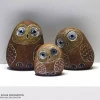 polyresin craft owl family solar spot light garden decoration