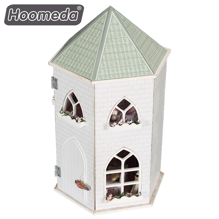 Popular diy house toy led dollhouse miniature doll house