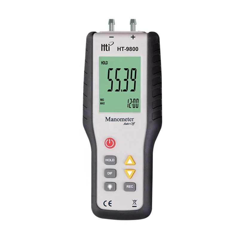 Portable Digital Manometer gas Pressure measurement air pressure Differential Gauge HT-9800