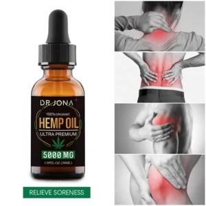 Private Label 100% Natural Hemp Oil Drops with 5000mg of Organic Hemp Extract Helps with Pain, Anxiety Stress Relief