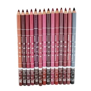 Professional Cosmetic Wood material matte Long-lasting Lip Liner Make up Pencil
