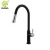 Import professional factory 304 Stainless steel Black single hole pull out kitchen faucet with ceramic valve core from China