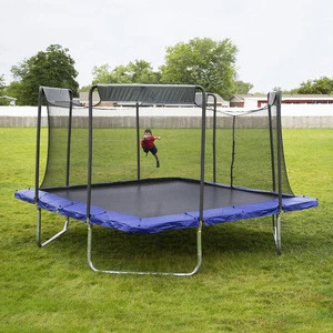 Professional Outdoor Playground Children Square Mini Trampoline With Safety Net